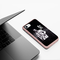 Чехол iPhone 7/8 матовый Depeche Mode - Dave Gahan strangers pistol, цвет: 3D-светло-розовый — фото 2