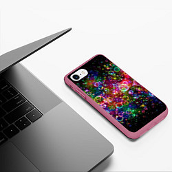 Чехол iPhone 7/8 матовый Мыльные пузырики, цвет: 3D-малиновый — фото 2