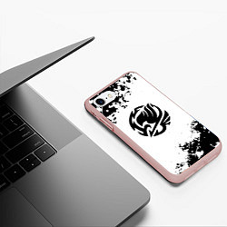 Чехол iPhone 7/8 матовый Fairy Tail краски черные, цвет: 3D-светло-розовый — фото 2
