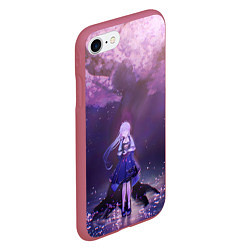 Чехол iPhone 7/8 матовый Genshin Impact Камисато Аяка, цвет: 3D-малиновый — фото 2