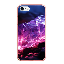 Чехол iPhone 7/8 матовый Стеклянный камень с фиолетовой подсветкой