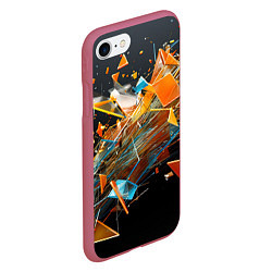 Чехол iPhone 7/8 матовый Взрыв и мелкие осколки, цвет: 3D-малиновый — фото 2