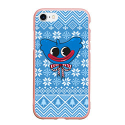 Чехол iPhone 7/8 матовый Huggy Wuggy christmas sweater, цвет: 3D-светло-розовый