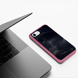 Чехол iPhone 7/8 матовый Серый дым и тьма, цвет: 3D-малиновый — фото 2