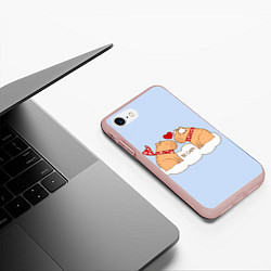 Чехол iPhone 7/8 матовый Капибара и любовь: be capy, цвет: 3D-светло-розовый — фото 2