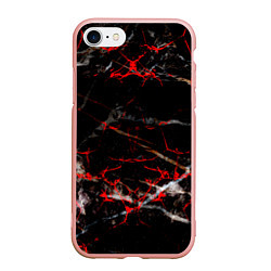Чехол iPhone 7/8 матовый Красные узоры, цвет: 3D-светло-розовый