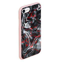 Чехол iPhone 7/8 матовый Красные узоры, цвет: 3D-светло-розовый — фото 2