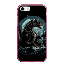 Чехол iPhone 7/8 матовый Дракон зимних ночей, цвет: 3D-малиновый