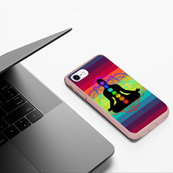 Чехол iPhone 7/8 матовый Символ кундалини йоги - чакры исцеления, цвет: 3D-светло-розовый — фото 2