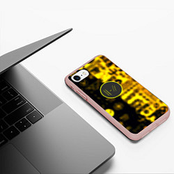 Чехол iPhone 7/8 матовый Twenty one pilots yellow music, цвет: 3D-светло-розовый — фото 2