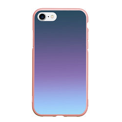 Чехол iPhone 7/8 матовый Градиент синий фиолетовый голубой, цвет: 3D-светло-розовый