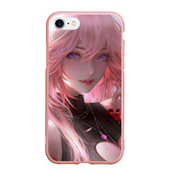 Чехол iPhone 7/8 матовый Genshin Impact Яэ Мико, цвет: 3D-светло-розовый