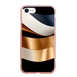 Чехол iPhone 7/8 матовый Золотистые вставки абстракции, цвет: 3D-светло-розовый
