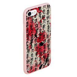 Чехол iPhone 7/8 матовый Японский стиль паттерны, цвет: 3D-светло-розовый — фото 2