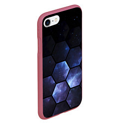 Чехол iPhone 7/8 матовый Космические соты - геометрия, цвет: 3D-малиновый — фото 2