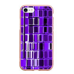 Чехол iPhone 7/8 матовый Фиолетовые прямоугольники, цвет: 3D-светло-розовый