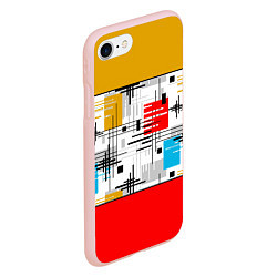 Чехол iPhone 7/8 матовый Узор красного горчичного цвета, цвет: 3D-светло-розовый — фото 2