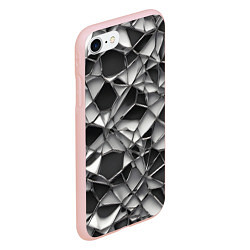 Чехол iPhone 7/8 матовый Чёрно-белая сетка, цвет: 3D-светло-розовый — фото 2