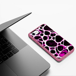 Чехол iPhone 7/8 матовый Розовая морская волна, цвет: 3D-малиновый — фото 2