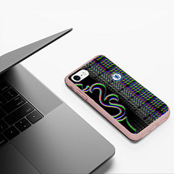 Чехол iPhone 7/8 матовый Chelsea fc glitch, цвет: 3D-светло-розовый — фото 2