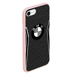 Чехол iPhone 7/8 матовый BMW carbon sport, цвет: 3D-светло-розовый — фото 2