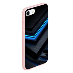 Чехол iPhone 7/8 матовый Голубая абстракция, цвет: 3D-светло-розовый — фото 2