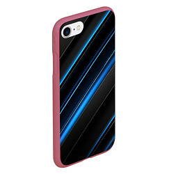 Чехол iPhone 7/8 матовый Синий узор абстракции, цвет: 3D-малиновый — фото 2