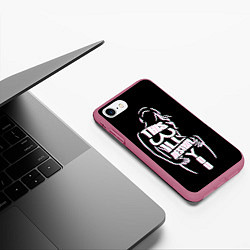 Чехол iPhone 7/8 матовый Это тебя уничтожит, цвет: 3D-малиновый — фото 2