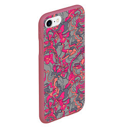 Чехол iPhone 7/8 матовый Розовый серый сон, цвет: 3D-малиновый — фото 2