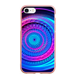 Чехол iPhone 7/8 матовый Фрактальная абстракция 2, цвет: 3D-светло-розовый