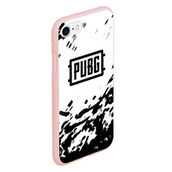 Чехол iPhone 7/8 матовый PUBG black color splash game, цвет: 3D-светло-розовый — фото 2