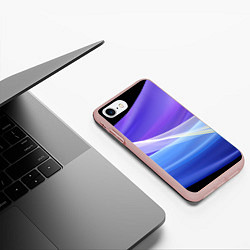 Чехол iPhone 7/8 матовый Фиолетовая и голубая абстракция, цвет: 3D-светло-розовый — фото 2