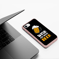 Чехол iPhone 7/8 матовый Wish you were beer, цвет: 3D-светло-розовый — фото 2