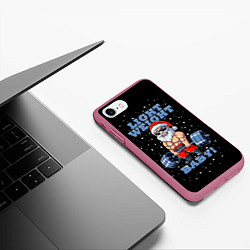 Чехол iPhone 7/8 матовый Santa Claus - light weight baby, цвет: 3D-малиновый — фото 2