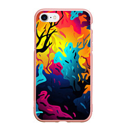 Чехол iPhone 7/8 матовый Неопределенный камуфляж, цвет: 3D-светло-розовый