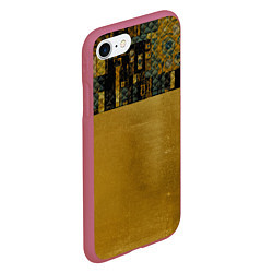 Чехол iPhone 7/8 матовый Стёжка: золото Климта, цвет: 3D-малиновый — фото 2
