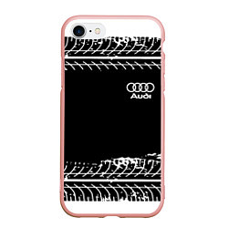 Чехол iPhone 7/8 матовый Audi sportcolor, цвет: 3D-светло-розовый