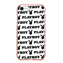 Чехол iPhone 7/8 матовый Playboy rabbit, цвет: 3D-светло-розовый