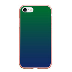 Чехол iPhone 7/8 матовый Темно-зеленый и синий градиент, цвет: 3D-светло-розовый