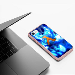 Чехол iPhone 7/8 матовый Half life logo valve, цвет: 3D-светло-розовый — фото 2