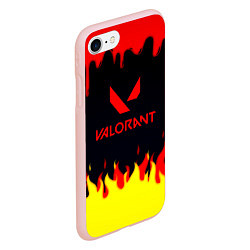 Чехол iPhone 7/8 матовый Valorant flame texture games, цвет: 3D-светло-розовый — фото 2