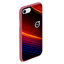 Чехол iPhone 7/8 матовый Volvo neon gradient auto, цвет: 3D-малиновый — фото 2