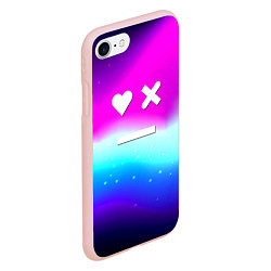 Чехол iPhone 7/8 матовый Love death robots neon gradient serial, цвет: 3D-светло-розовый — фото 2