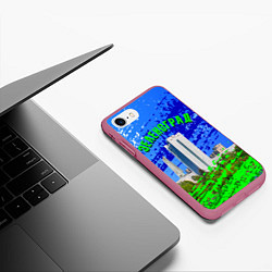 Чехол iPhone 7/8 матовый Зеленоград, цвет: 3D-малиновый — фото 2