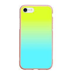 Чехол iPhone 7/8 матовый Ярко-зеленый и бирюзовый градиент, цвет: 3D-светло-розовый