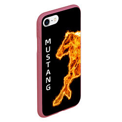 Чехол iPhone 7/8 матовый Mustang fire, цвет: 3D-малиновый — фото 2