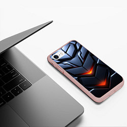Чехол iPhone 7/8 матовый Объемная броня с ярким светом, цвет: 3D-светло-розовый — фото 2