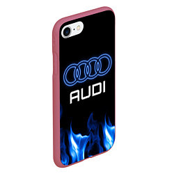 Чехол iPhone 7/8 матовый Audi neon art, цвет: 3D-малиновый — фото 2