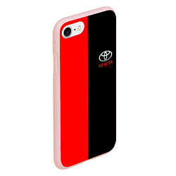 Чехол iPhone 7/8 матовый Toyota car красно чёрный, цвет: 3D-светло-розовый — фото 2