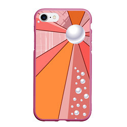 Чехол iPhone 7/8 матовый Жемчужная абстракция, цвет: 3D-малиновый